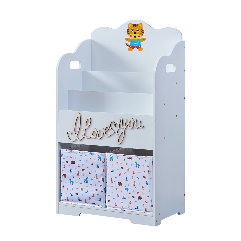 short white bookcase