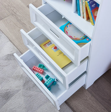 White bookcase with storage