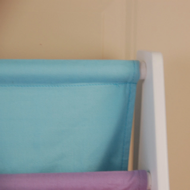 Modern white magazine bookshelf