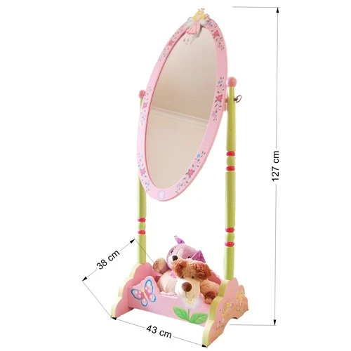 Wooden standing mirror