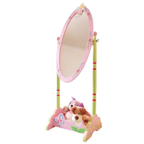 Kid's standing mirror - wood floor mirror