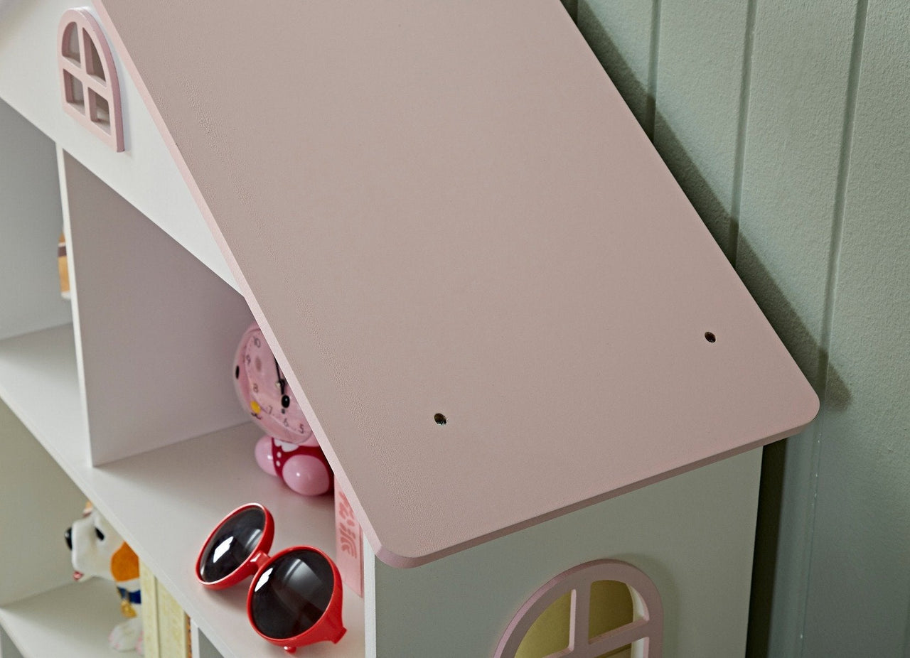 Kids Dollhouse Bookshelf - Pink Doll House