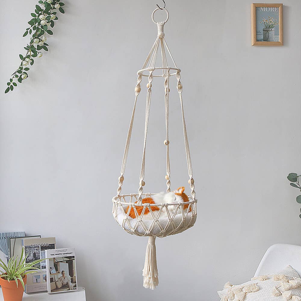 Hanging Cat macrame - Indoor Cat Bed, Cat Swing, Cat Nest