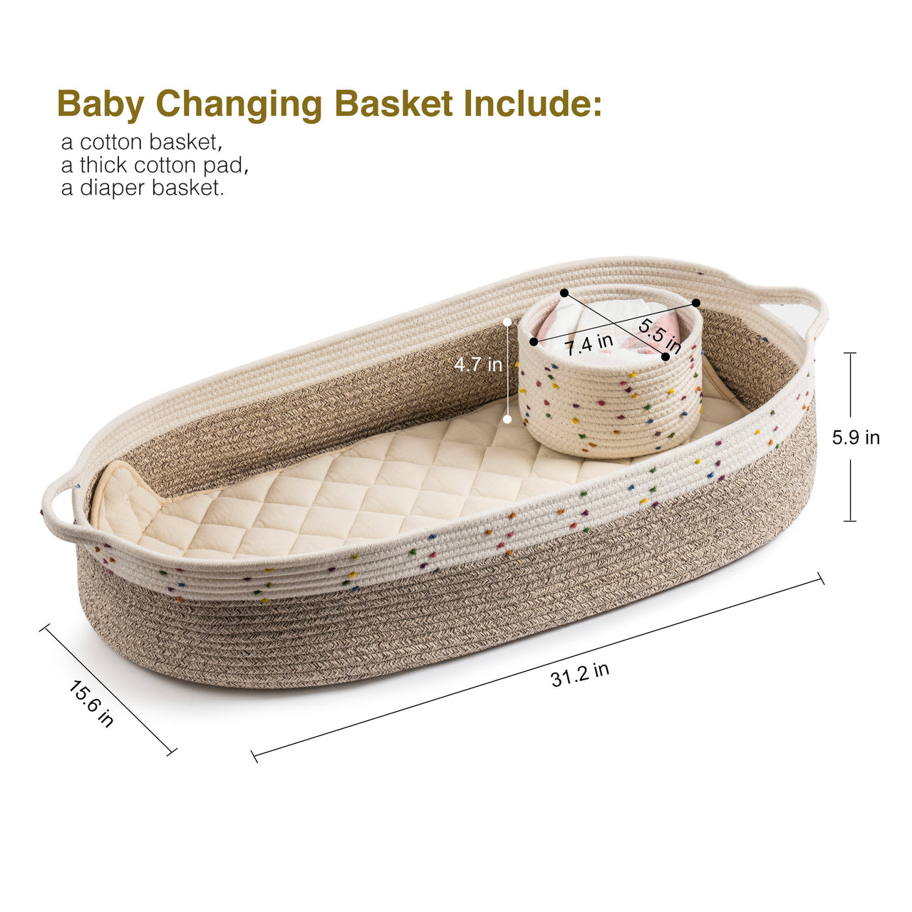 diaper basket for changing table