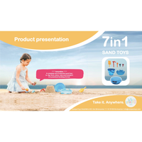 Thumbnail for 7 in1 Sand Toy Set - Foldable - Blue